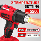 Cordless Heat Gun  Max 550  c  1022  f   Hot Air Gun Kit With 5 Nozzles   2x4 0ah 