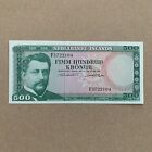 Fisherman Fisher Boat - Iceland 500 Kronur Banknote 1961 Unc Icelandic Currency