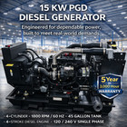 15 Kw Diesel Generator Single Phase 120 240v - Ats Included