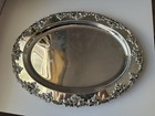 Godinger Gsa Silver Art Co  Ltd  Silver Plate 13   x17    Ovaltray Grape Design Vtg