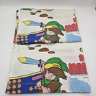 Vintage 1988 Nintendo Super Mario Bros And Zelda Twin Flat Bed Sheet  flaw 