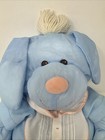 Vtg 1986 Fisher Price Puffalump Blue Puppy Dog Nylon Stuffed Plush With Outfit
