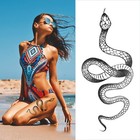 Fashion Realistic Big Size Black Snake Temporary Tattoo Stickers For Women Men W