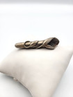 Lapel Boutonniere Vase Pin Pewter Tone Leaves Vines Brooch