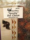 Just Nan Beware Cross Stitch Sampler Chart   Spooky Bat Charm  Retired  Oop