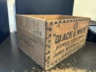 Vintage 17    Black   White Scotch Whiskey Bottle Wood Crate Box Ohio State Stamp
