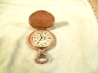 Ever Swiss Gold Tone Pocket Watch 17j Hunter Case Dogs Woods Musket Scene Runs