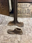 24    Antique Cast Iron Cobbler Shoe Repair Boot Form Stand Set Warranted Tool