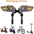 1 Pair Handlebar Mirrors Bike Biking Mirror Handlebar Mount Rotatable Rear View
