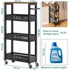 Utility Slim Storage Cart  Skinny Rolling Spice Rack With Table Top  Small La   