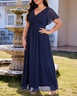 Talisea Navy Blue Dress For Women Plus Size Bridesmaid Mother Of Bride 2025 18w