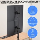 Tall Vertically Stacked Dual Monitor Desk Mount 31 Inch 13-32 Inch Lcd Screen