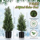 Riceshoot 4 Pcs 1 5ft 2ft Artificial Cedar Topiary Trees Uv Resistant Potted