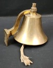Vintage Ship Bell Wall Mount Solid Brass Antique Nautical 5 Inch Wide Very Loud
