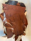 10 Pounds Premium Leather Scrap- Veg Tan Full Grain- Natural brown 5 6oz