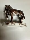 Vintage Brown White Horse Pony Porcelain Glossy Ceramic Figurine 8 