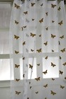 Gold Butterfly On Sheer Silk Organza Drape  pair  As Seen On Neiman Marcus