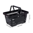 12x Black Plastic Shopping Basket For Market Grocery Retail Store With Handles