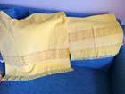 Nos Vtg Cannon Monticello Lemon Yellow Fringe Bath Hand Towels Granny Core 80   s