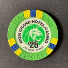 Mgm Grand Las Vegas Nevada  25 Casino Chip 1996 Gambling Token Poker Table