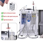 Portable Dental Delivery Unit System Mobile Suction With Air Compressor 4 Holes
