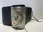 Native American Navajo Ketoh Wrist Guard Silver Turquoise Leather Vintage