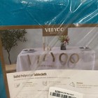 Linen Tablecloth 108-inch Round Polyester Tablecloth Blue  Teal