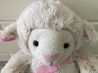 Dan Dee Lamb Sheep Plush Stuffed Animal Toy Cream Off White Pink Bow Ears Feet