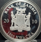 2010 Zambia 1000 Kwacha Deadly Bug Tsetse Fly    Coloured Proof   Rare Coin
