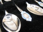 Vintage Sterling Silver   Blue Enamel Spoons By Crissford   Norris  birmingham