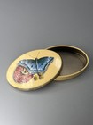 Vintage Tin Metal Butterfly Mint Candy Container Stash Coin Trinket Box Cottage 