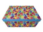 Vtg Hat Box W Lid 99 Balloons Storage Box Decorative Decor Shelf Sitter Large