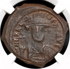 Byzantine  Heraclius  Ad 610-641     Follis  Constantinople  Ry 1  Ngc Vf