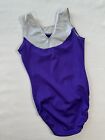 Gk Elite Gymnastics Leotard Usa Sequin Bling Purple Swirl Pattern Tank Leo As
