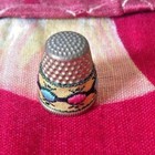 Vintage thimble embroidered Design collectible
