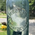 Antique C1890s J b  Naismith Blob Top Blue Glass Beer Bottle Lockport New York