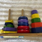 Melissa   Doug Geometric Stacker Wooden Educational Classic Toy Free Shipping