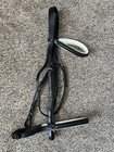 Lovely Raised Black W White Padding Hdr Dressage Bridle Os Warmblood Wb