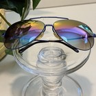Vintage Cool-ray Aviator Sunglasses Blue Metal Frames Rainbow Lenses