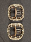 Georgian Shoe Buckles Silver  Gold  Pastes  And Steel Circa 1750
