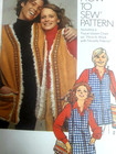 Simplicity 9571 Bag Vest Leather Sherpa Sewing Pattern Mens M 38 40 Vtg 70 s Cut