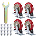 8 Pack 4   Caster Wheels Swivel Plate Polyurethane Wheels Heavy Duty Wheels