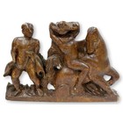 18th-century Spanish Colonial Santos Carved Figural Panel