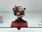 Cast Iron Santa Claus Stocking Holder Vintage Christmas Made In Taiwan Vintage