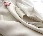 Antique 1900s Large French Homespun Linen Sheet Red Work Monogram B347