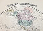 1876 Antique Map Western Hemisphere Scandinavia Norway Sweden Denmark
