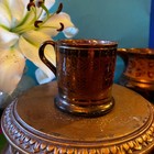 Gorgeous   1840s Antique English Copper Deep Orange Lusterware Cup -beautiful      