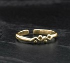 Women 925 Sterling Silver Adjustable Anniversary Toe Ring 14k Yellow Gold Finish