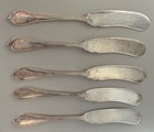 Five Towle Sterling Old Newbury Pattern Individual Butter Knives - 3 12 Toz