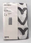 Ikea Lyktfibbla Twin Duvet Cover   Pillowcase Case Set Gray white Hearts New